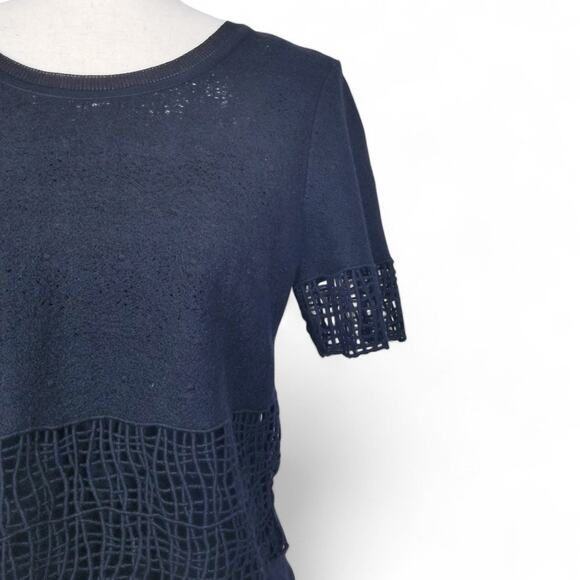 Elie Tahari Black Cage Lace Exposed Tape Zipper Top Holiday e80d9505 - Small - Picture 5 of 10